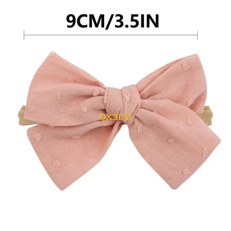 QX2D Diadema suave con lazo para bebé – Accesorio pelo infantil - imagen 5
