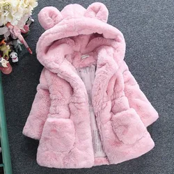 Chaqueta polar rosa con capucha para niña – Abrigo de invierno cálido