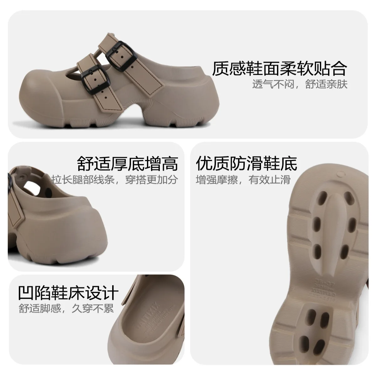Sandalias infantiles de plataforma con hebilla, suela EVA verano