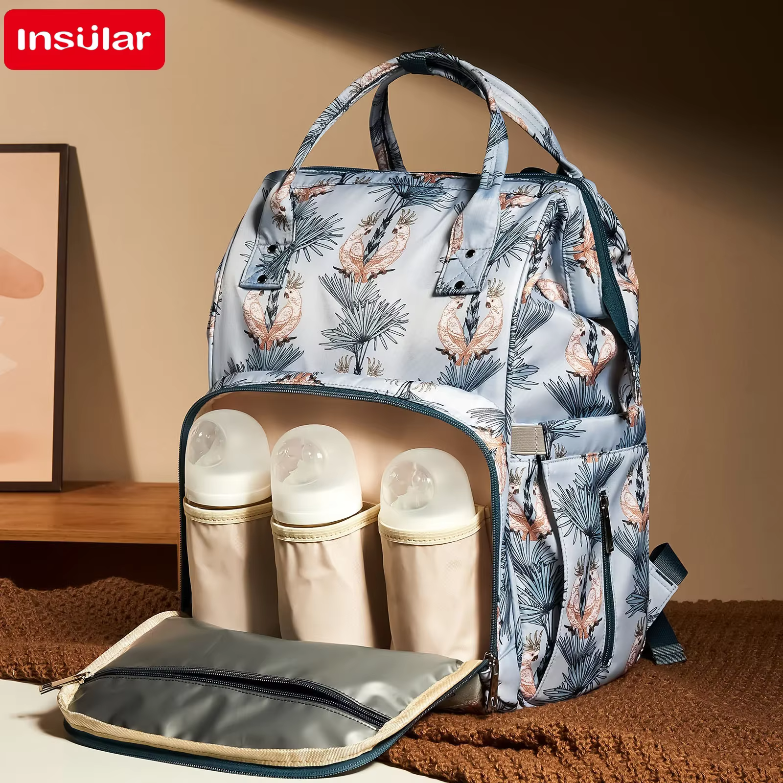 Bolsa de pañales impermeable con cambiador para cochecito - imagen 5