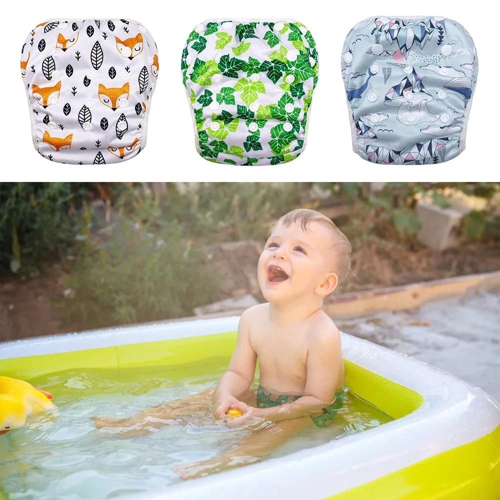 Pañales de natación reutilizables para bebé ajustables lavables - imagen 4