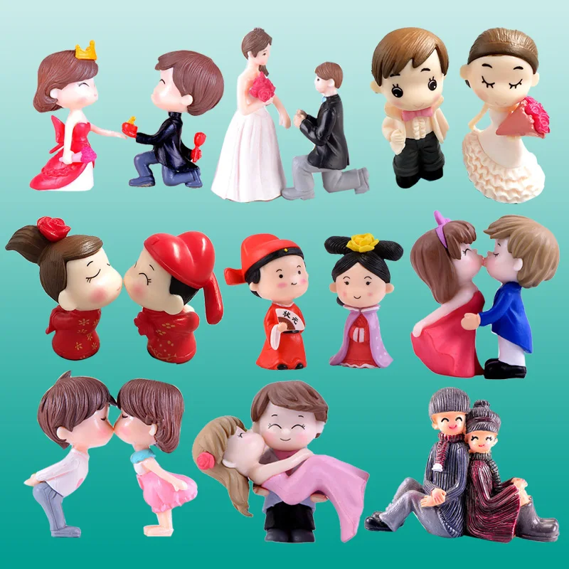 Figuras de novios para decoración de tartas y jardín de hadas - imagen 4