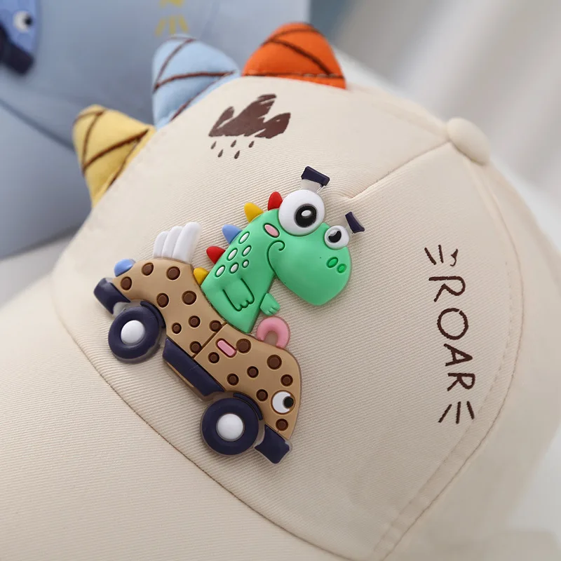 Gorra de béisbol de algodón para bebé con dinosaurio y sol - imagen 3