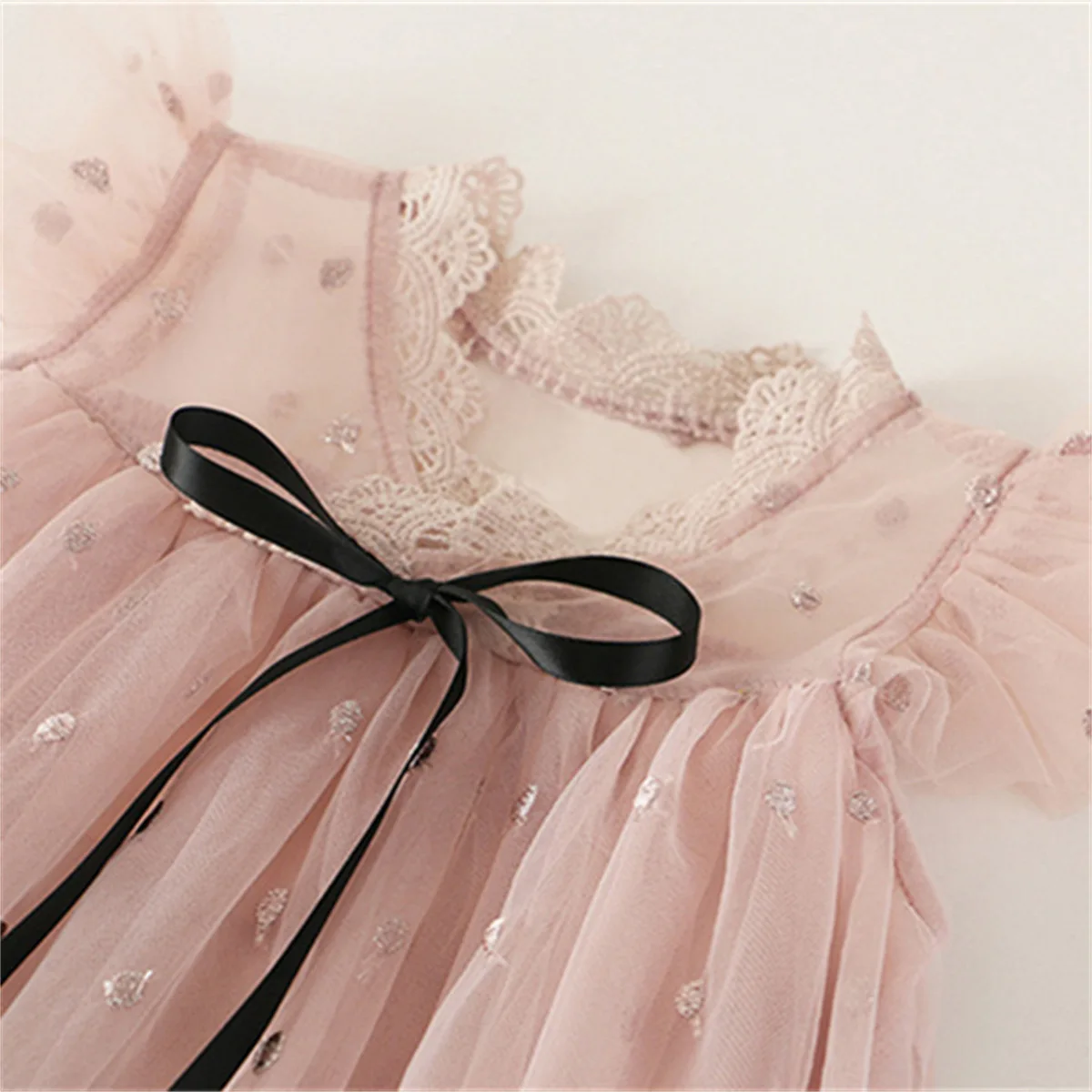 Vestido floral de verano para niña con tutú de encaje y volantes - imagen 2