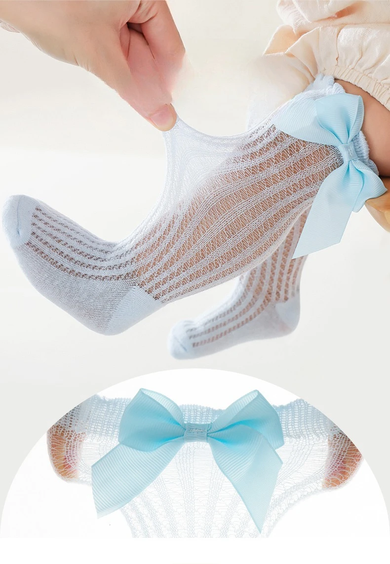 Calcetines de algodón con lazo para niños pequeños