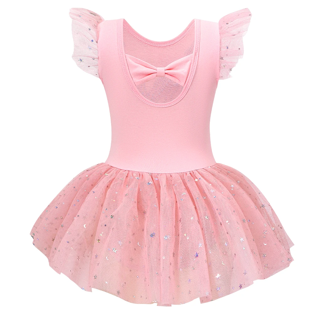 Vestido de ballet para niñas con volantes y tutú brillante danza - imagen 4