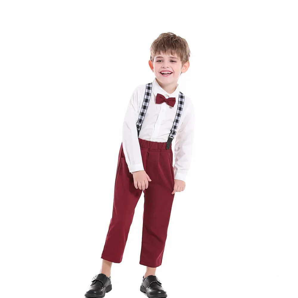 Traje elegante niño otoño camisa blanca pajarita - imagen 2