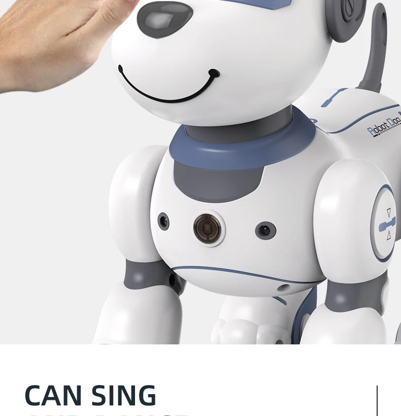 Vista del contenido del paquete del perro robot Kmoist