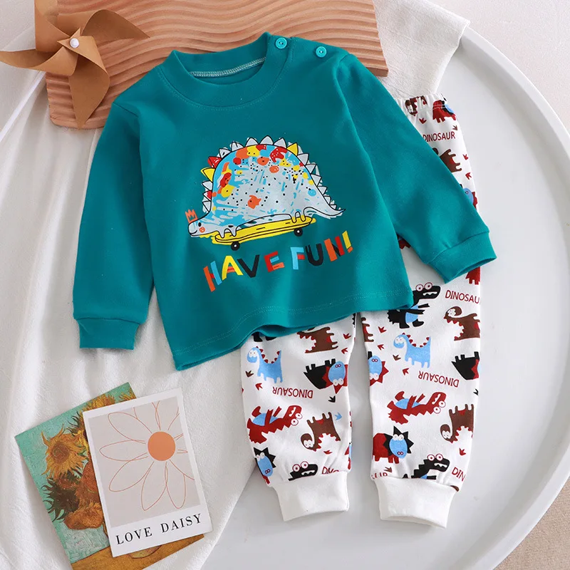 Conjunto algodón infantil con dibujos animados para otoño