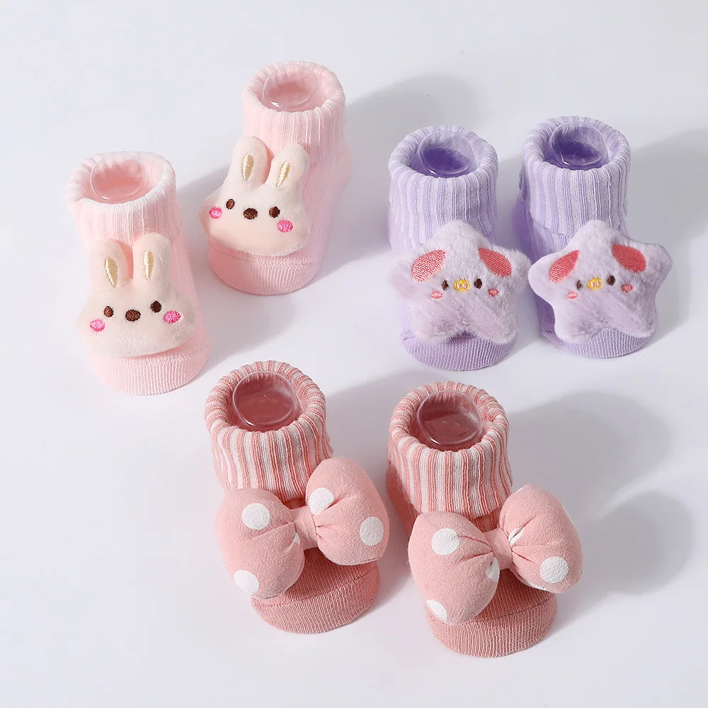 Calcetines de bebé suaves con dibujos 3D y lazo floral - imagen 5