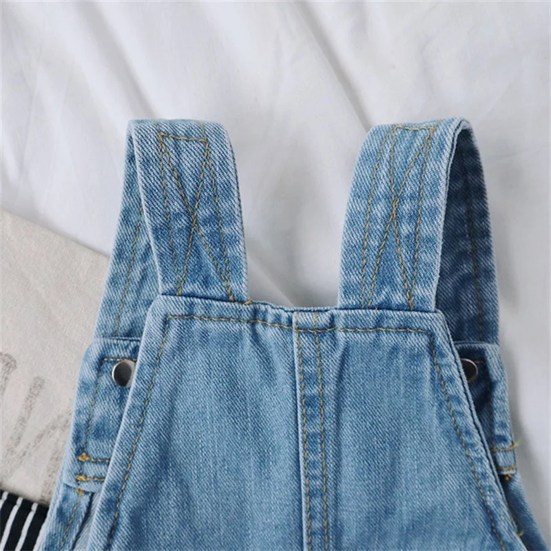 Pantalones cortos con tirantes vaqueros para niños y niñas - imagen 5