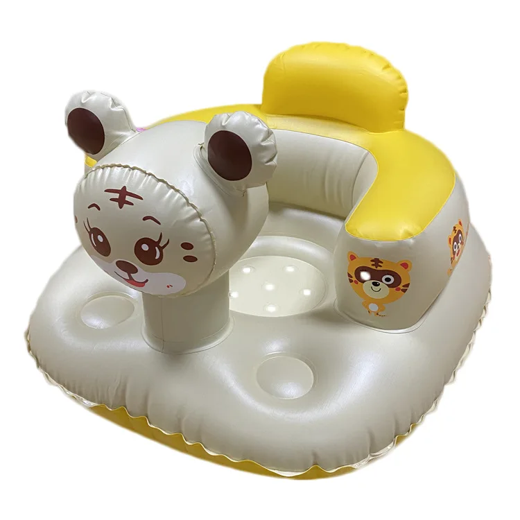 Asiento inflable desinflado para mostrar tamaño plegado