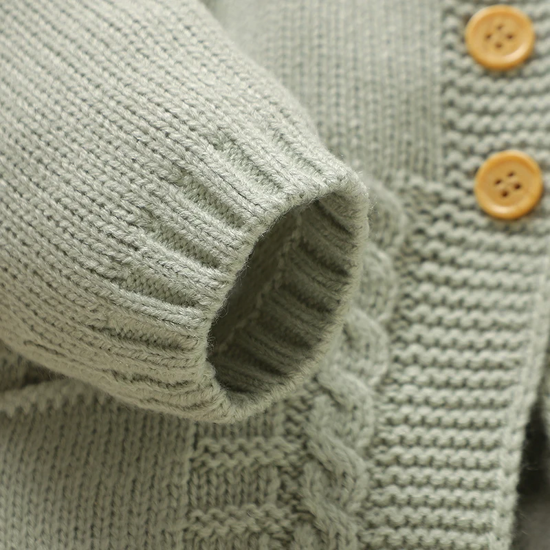 Conjunto de bebé invierno: cárdigan con botones y pelele mangas largas
