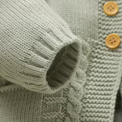 Conjunto de bebé invierno: cárdigan con botones y pelele mangas largas