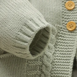 Conjunto de bebé invierno: cárdigan con botones y pelele mangas largas