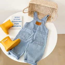 MILANCEL Mono mezclilla suave con bolsillo frontal para niños