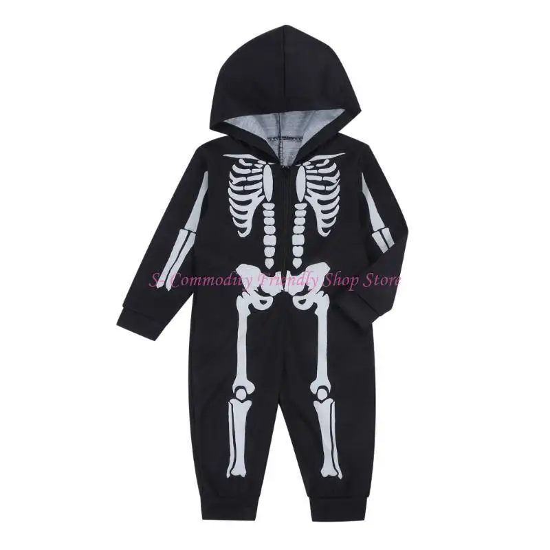 Pijama familiar unisex de esqueleto para Halloween, disfraz monos - imagen 2