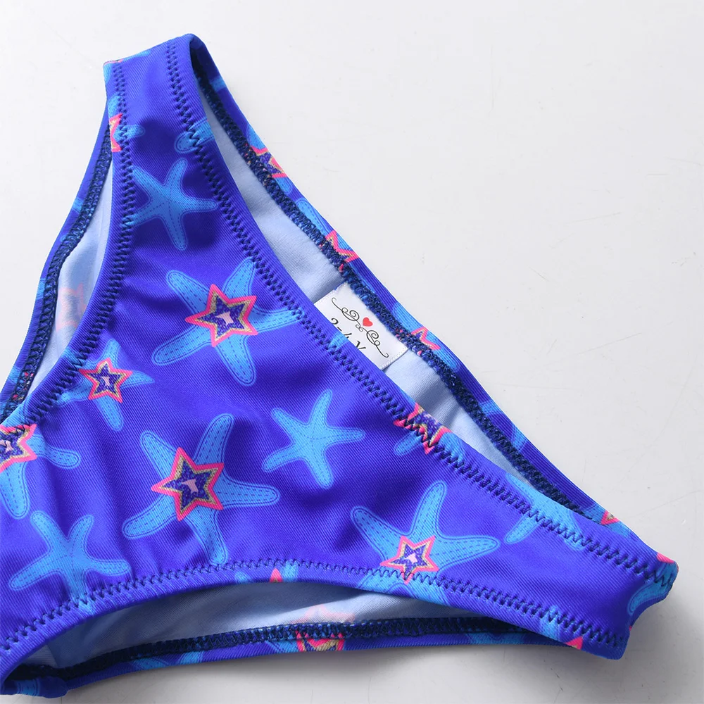 DXTON bañador de niña estampado estrellas de mar, hombros descubiertos - imagen 4