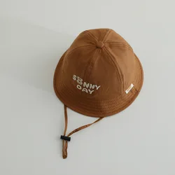 Sombrero de cubo infantil con letras y estilo panamá para el sol