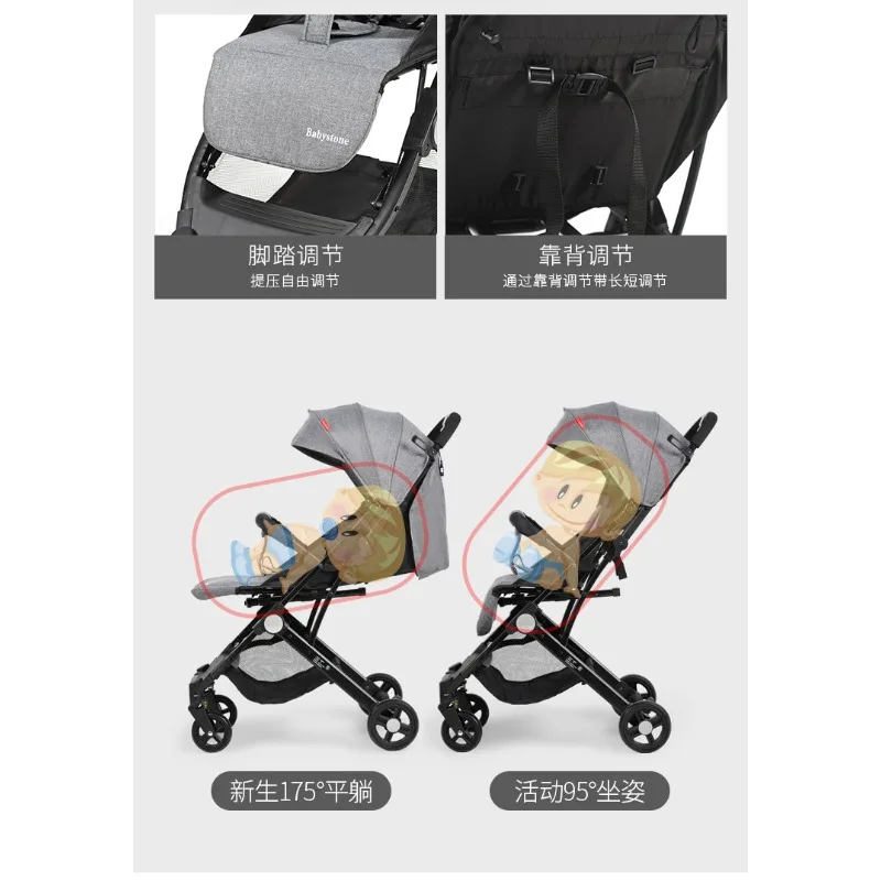 Cochecito de bebé reclinable con plegado clic y asiento - imagen 2