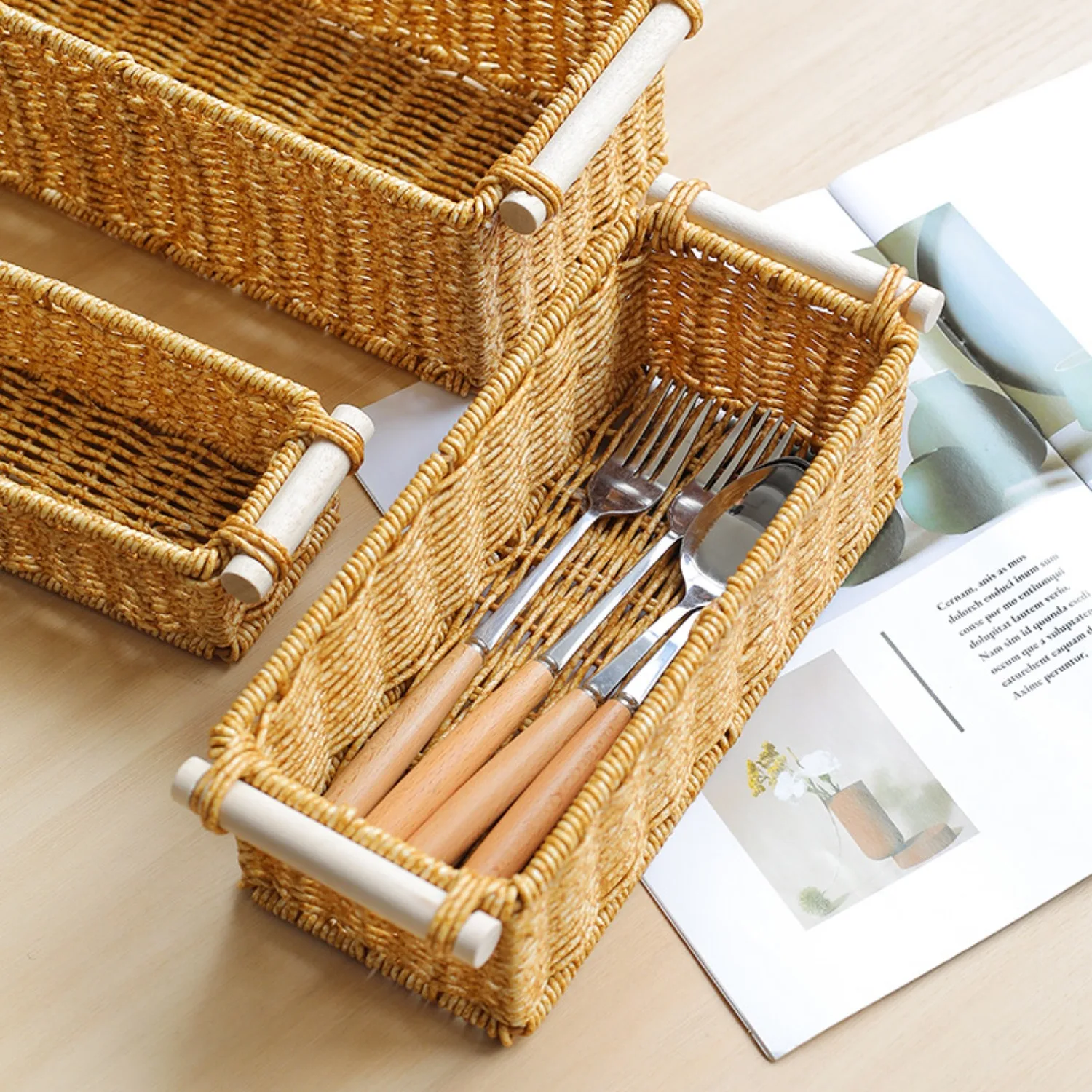 Cesta organizadora estilo escandinavo para escritorio