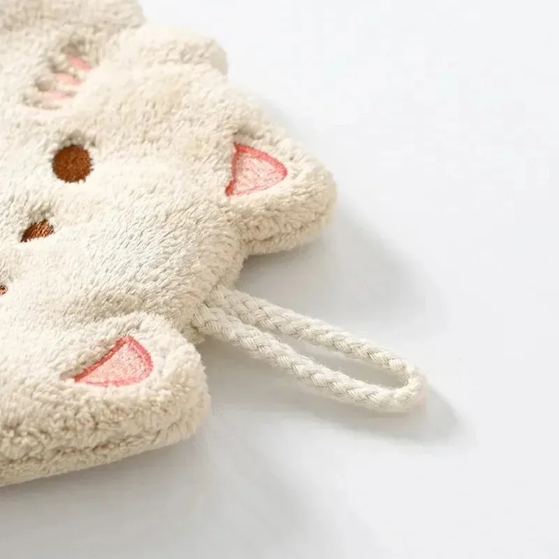 Toalla de mano colgante Tanuki terciopelo coral, absorbente sin pelo - imagen 4