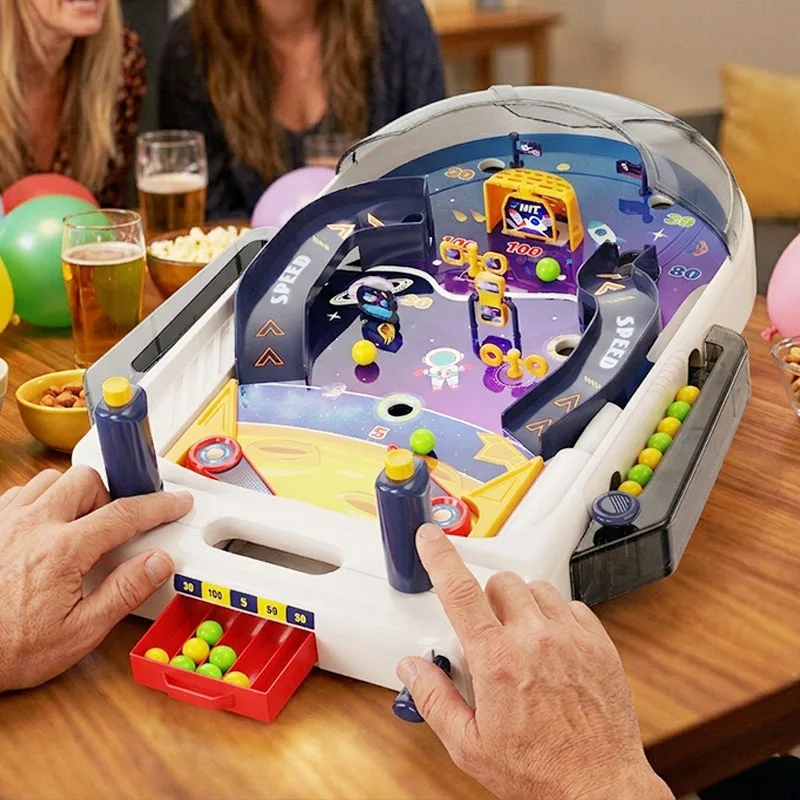 Máquina de pinball espacial para niños, juego interactivo familiar