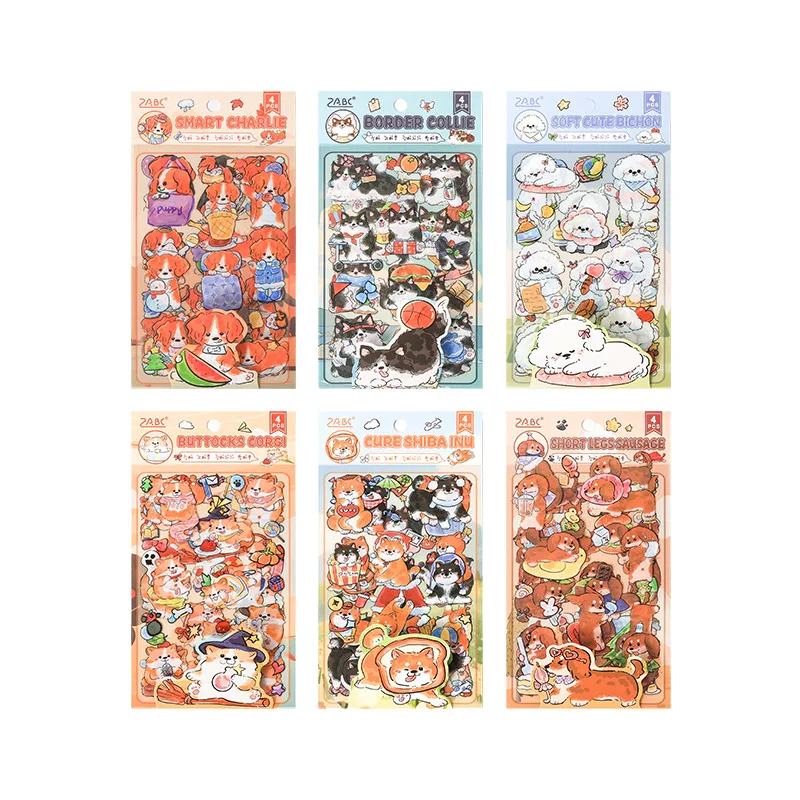 Pegatinas kawaii de perros para scrapbooking y manualidades