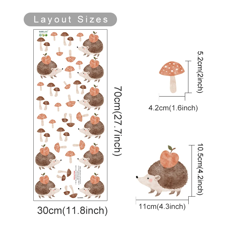 Set de pegatinas con setas y elementos naturales en tonos suaves