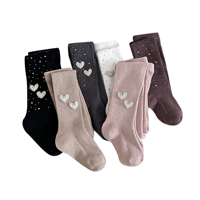 Pantimedias para niñas de diamantes con leggings finos blancos - imagen 5