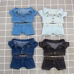 Conjunto ropa muñeca: tops, chaqueta vaquera y pantalones