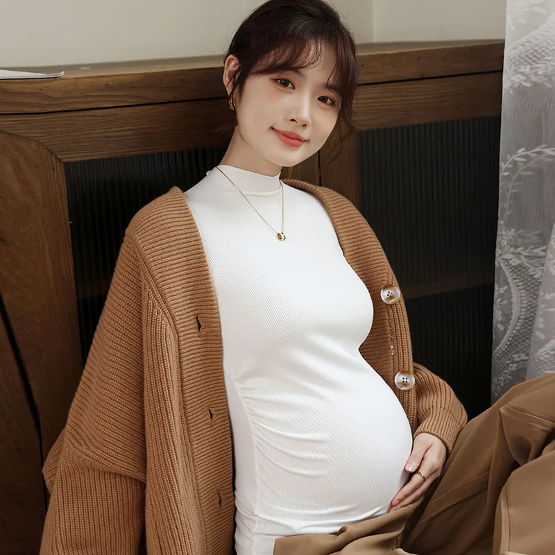 Camiseta premamá de manga larga térmica para otoño e invierno - imagen 3