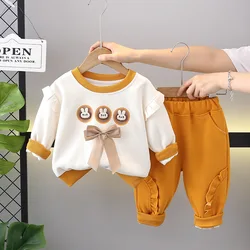 Conjunto otoñal para bebé: camiseta de manga larga, pantalón suave