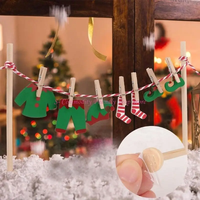 Adornos festivos de madera para ropa infantil seguros y lúdicos - imagen 2