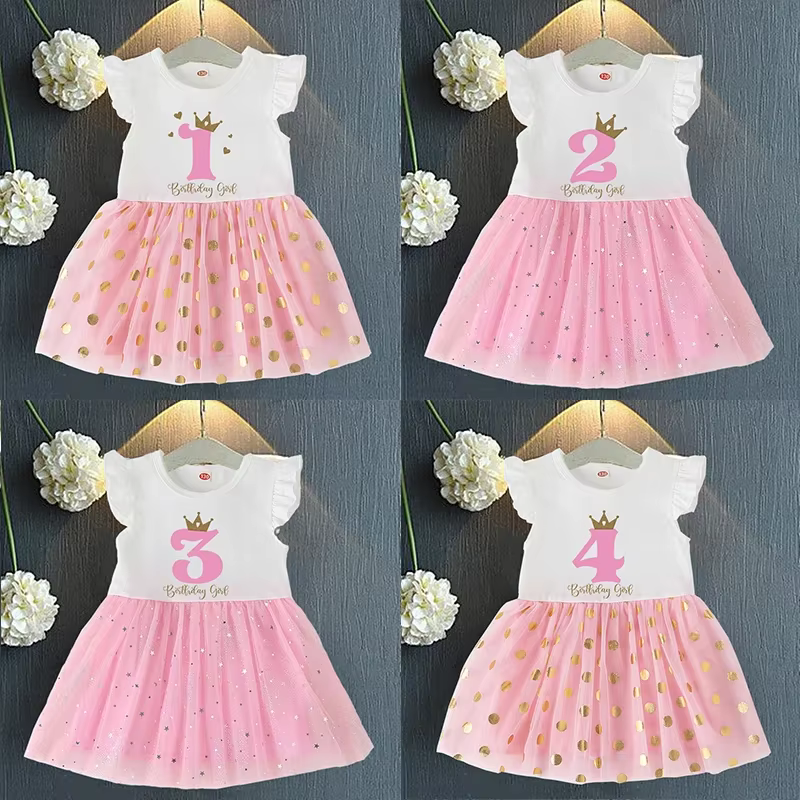 Vestido tutú rosa de cumpleaños para niña - imagen 3