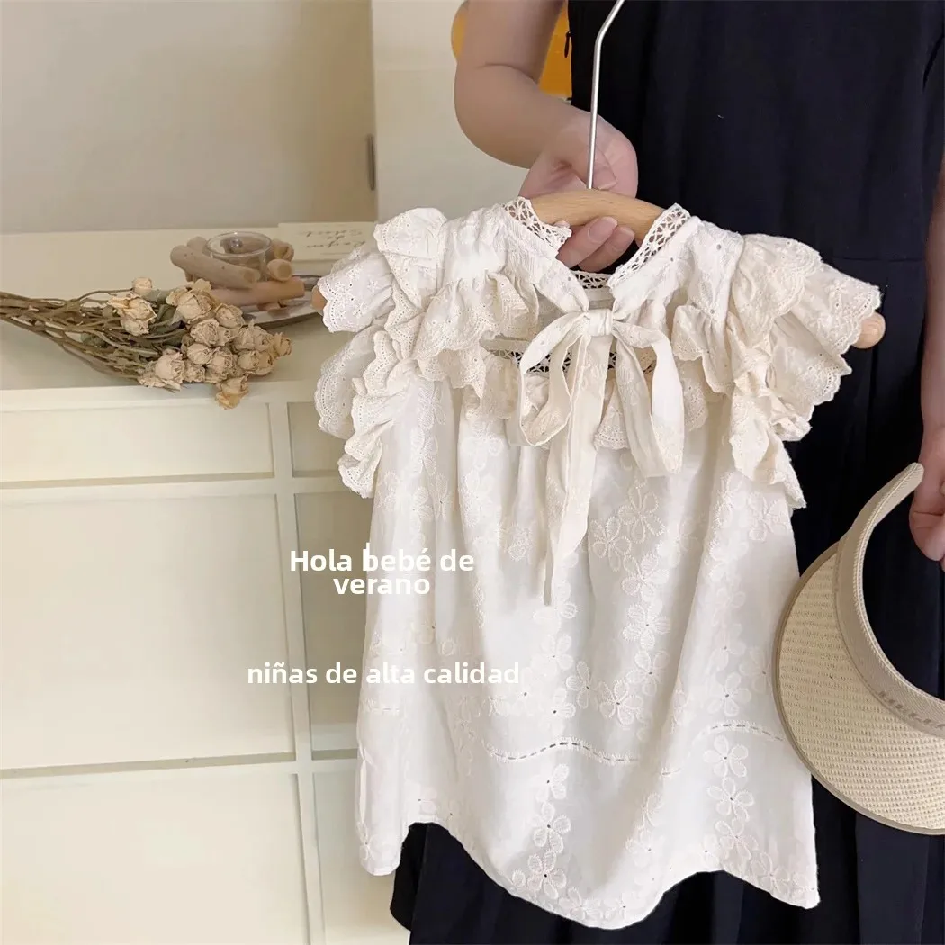 Vestido de princesa para niña en encaje de algodón transpirable - imagen 4