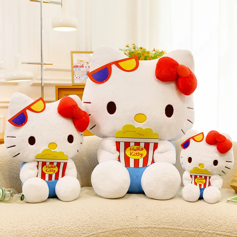 Peluche Hello Kitty Sanrio con forma de palomitas, suave regalo - imagen 3