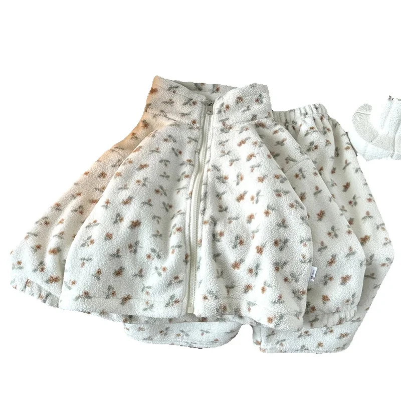 Conjunto de otoño de terciopelo doble cara cálido para niños - imagen 5