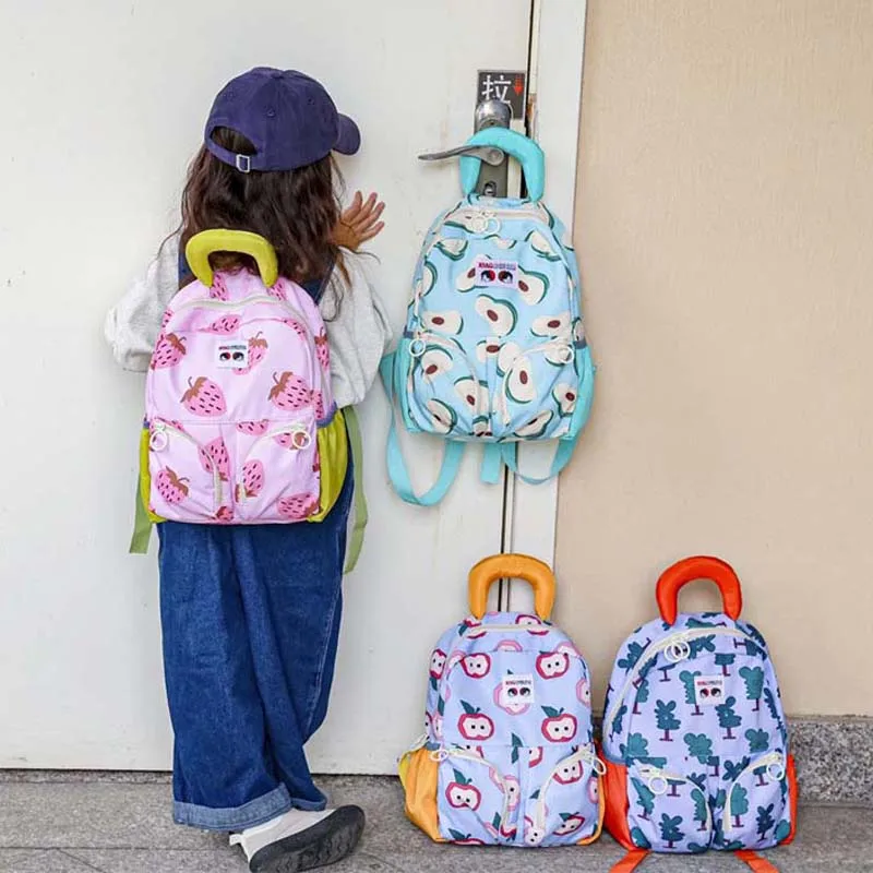 Mochila escolar ligera con estampado de frutas animadas para niños - imagen 4