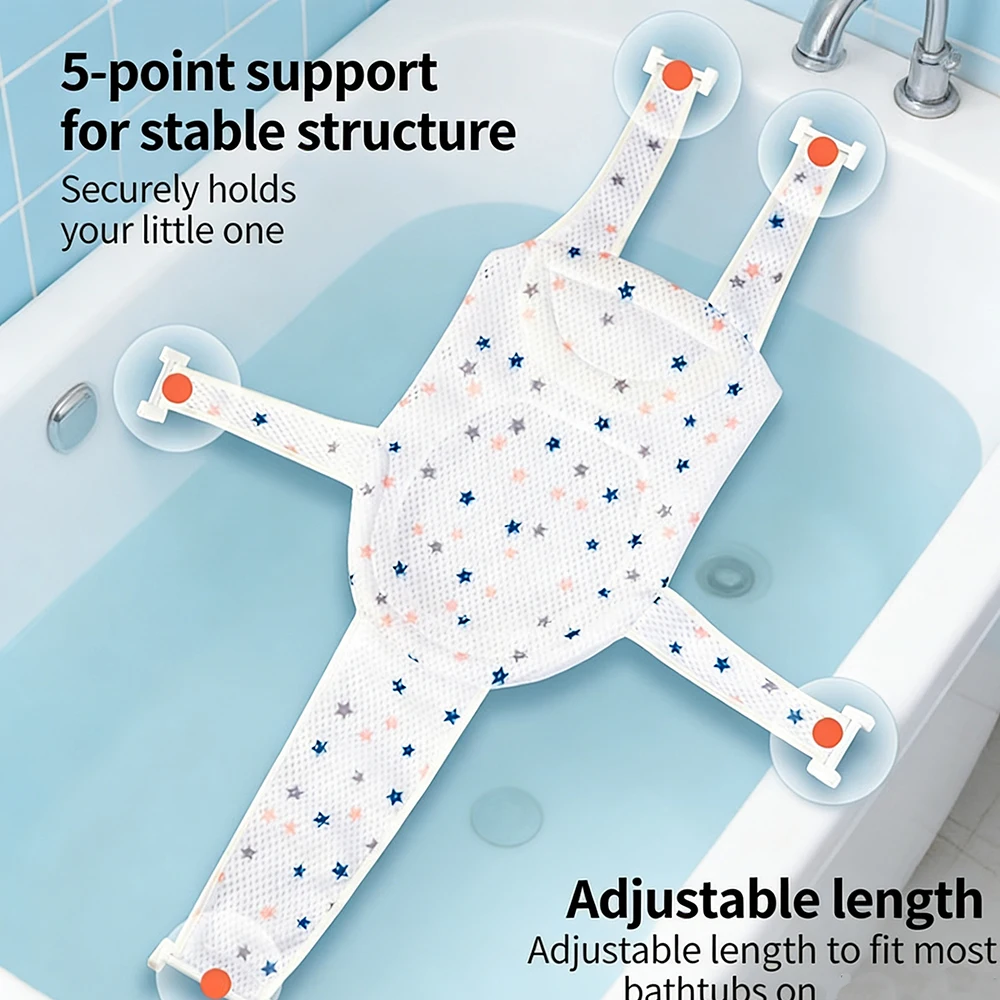 Cojín de baño antideslizante para bebé – Soporte flotante de malla - imagen 4