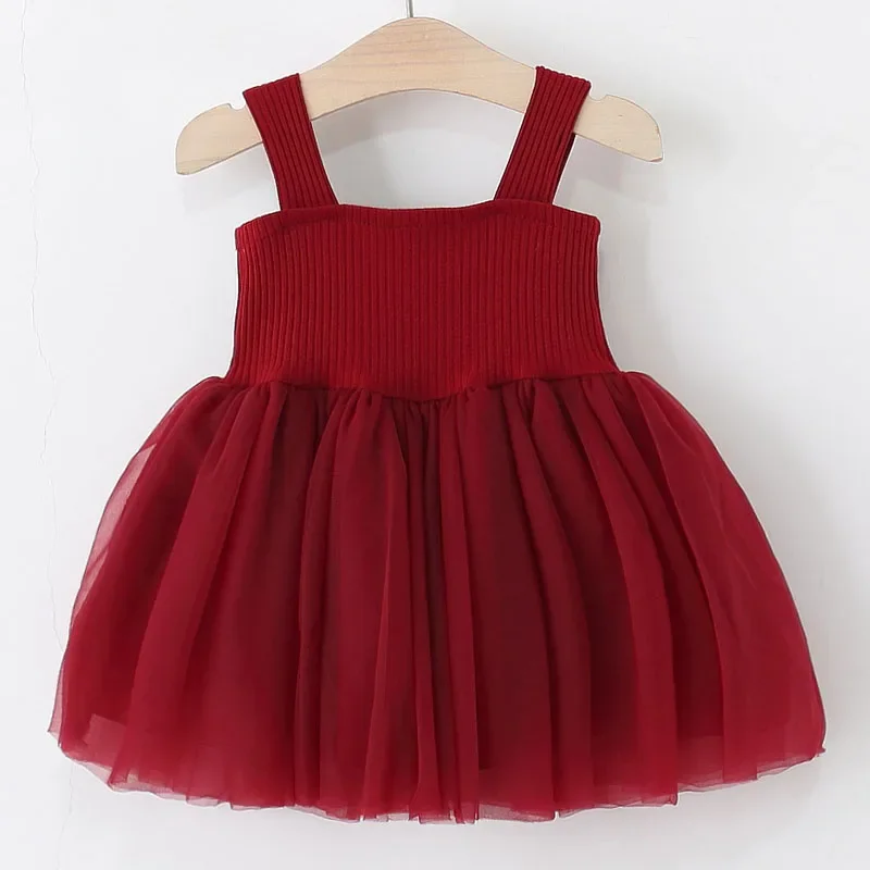 Vestido sin mangas de niña con lazo rojo estilo coreano - imagen 5
