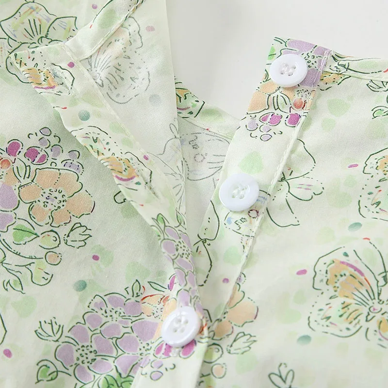 Pelele de algodón para recién nacida con flores y cinta pelo - imagen 4