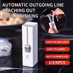 Dispensador automático de hilo dental emergente con clic