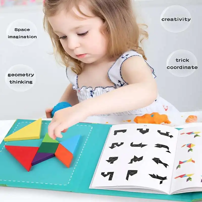 Rompecabezas Tangram magnético 3D educativo Montessori para niños - imagen 3