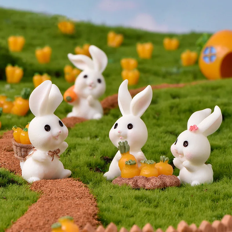 Figura con conejo en resina para decoración de Pascua infantil - imagen 5