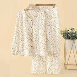 Pijama embarazo algodón floral manga larga para amamantar