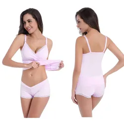 Conjunto posparto: sujetador de lactancia para dormir y shorts