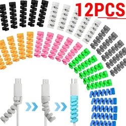Protector de cables en espiral de silicona para cable de carga USB