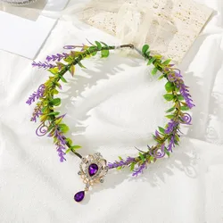 Diadema de cristal estilo elfo bosque con toque hadas para niña