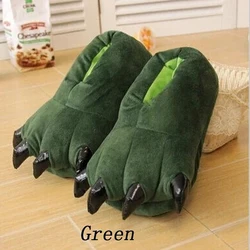Zapatillas de casa de felpa cálidas con garra de dinosaurio